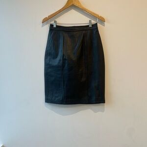 Vintage Leather Pencil Skirt - size 10